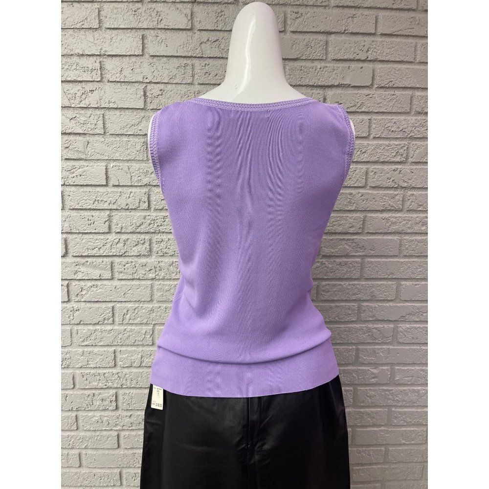 Sweater Works Beaded Sequin Sleeveless Knit Top Size M - Picture 2 of 8
